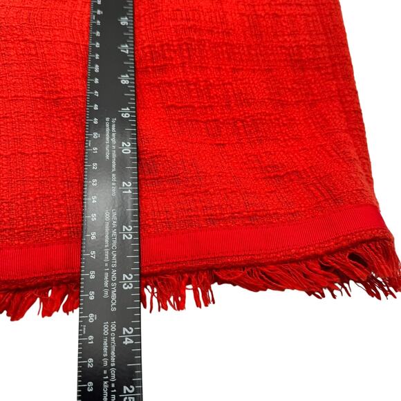 J.CREW Women's size 6 Orange Tweed Knit Pencil Fringe Skirt Lined Slit Preppy - Picture 8 of 8